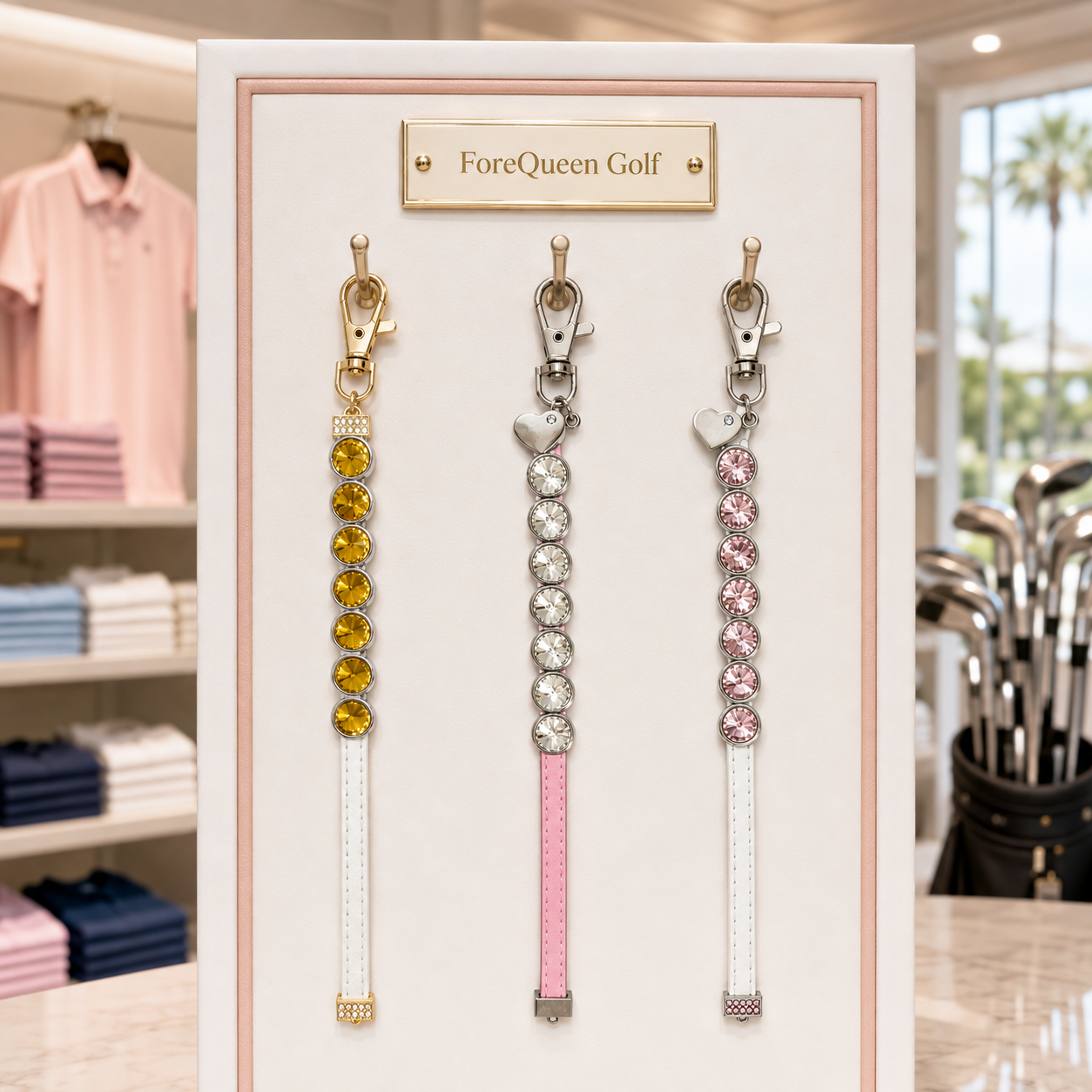 ForeQueen 7-Bead Crystal Golf Stroke Counter