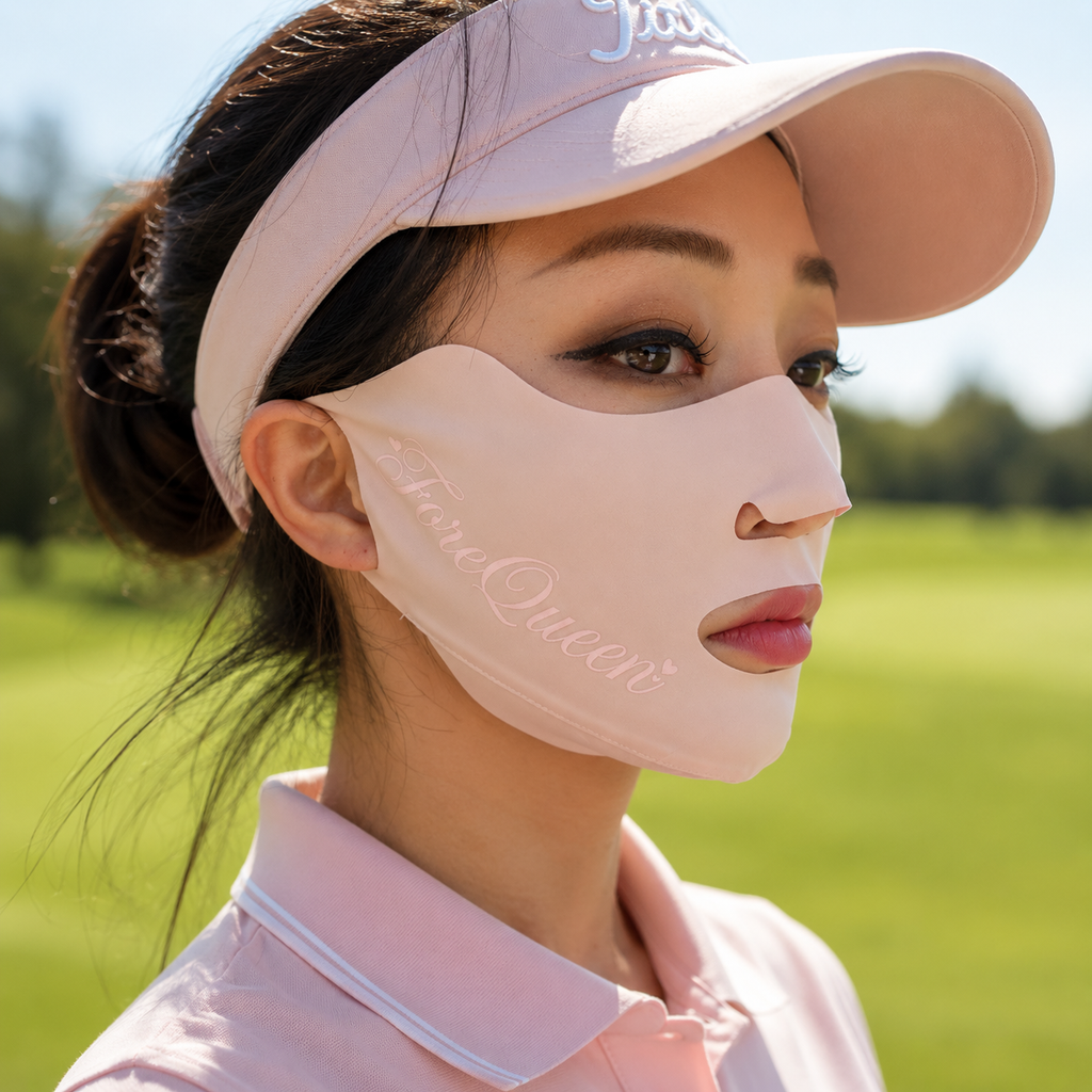FQ Golf Women’s UPF 50+ Open-Face Sun Protection Mask Blush Pink