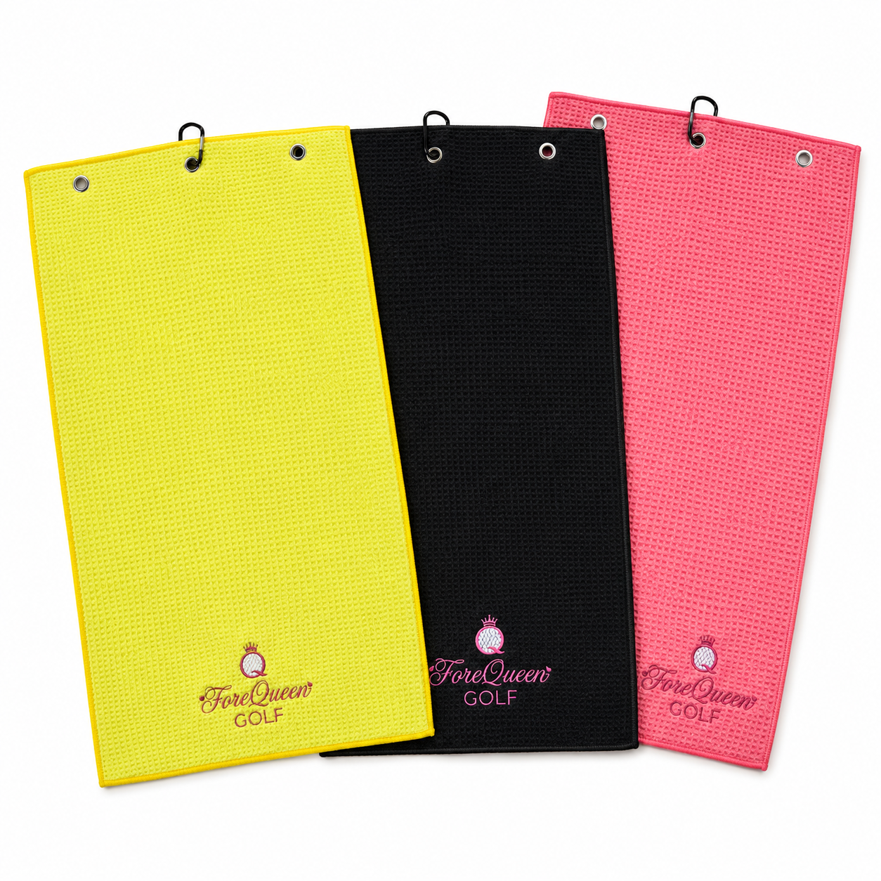 ForeQueen Golf Waffle-Texture Clip-On Golf Towel