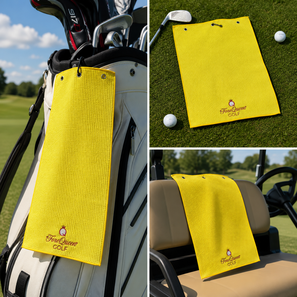 ForeQueen Golf Waffle-Texture Clip-On Golf Towel