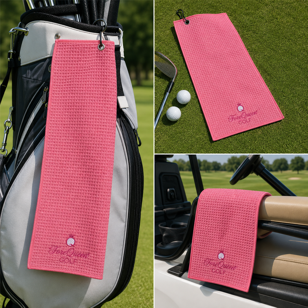 ForeQueen Golf Waffle-Texture Clip-On Golf Towel