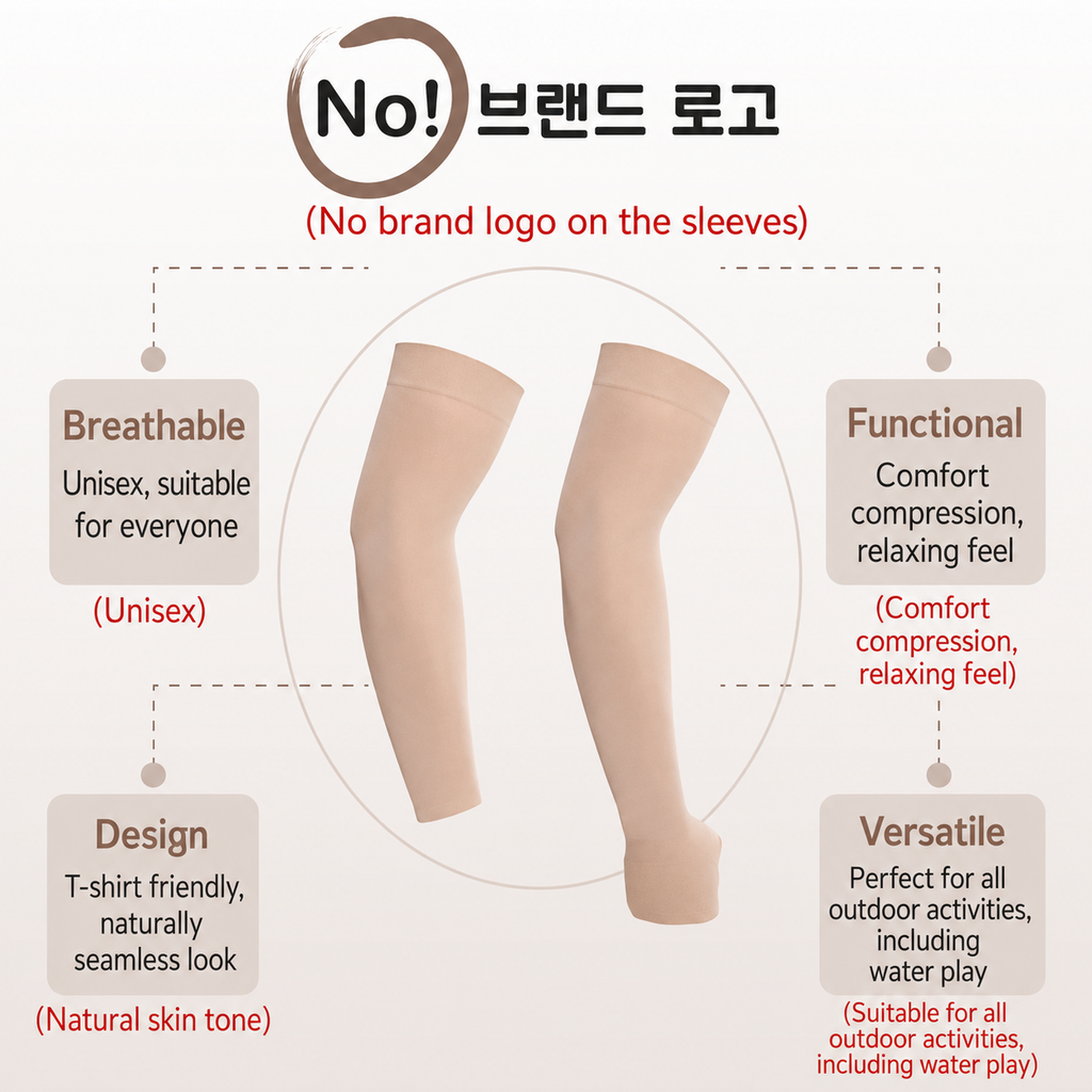 Korean Ice Sun Protection Arm Sleeves UPF50+ Thumb-Hole Cooling Sleeves