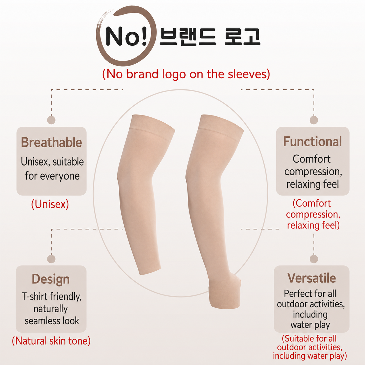Korean Ice Sun Protection Arm Sleeves UPF50+ Thumb-Hole Cooling Sleeves