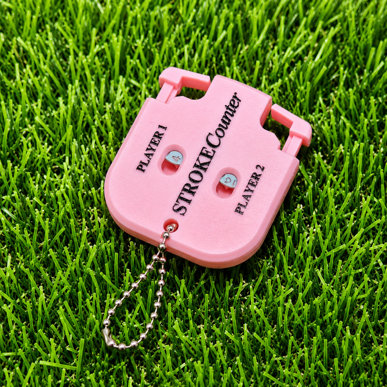 Pink Two-Player Golf Stroke Counter