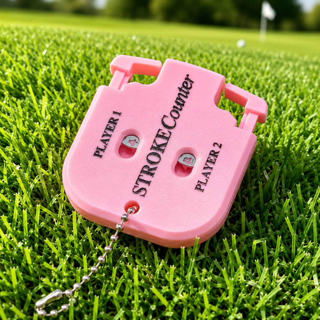 Pink Two-Player Golf Stroke Counter