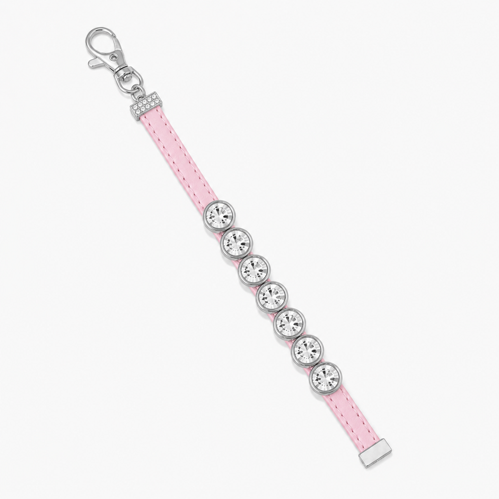 Pink Crystal Golf Score Counter – 7-Bead Clip-On Golf Bag Accessory